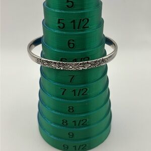 Vintage Whiting & Davis Co. Etched Floral Bangle Bracelet